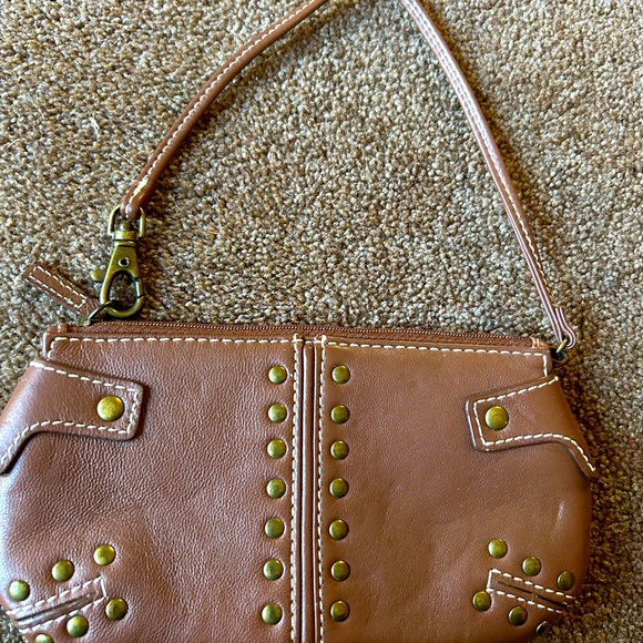 Michael Kors Brown Studded Leather Wristlet - Picture 3 of 5